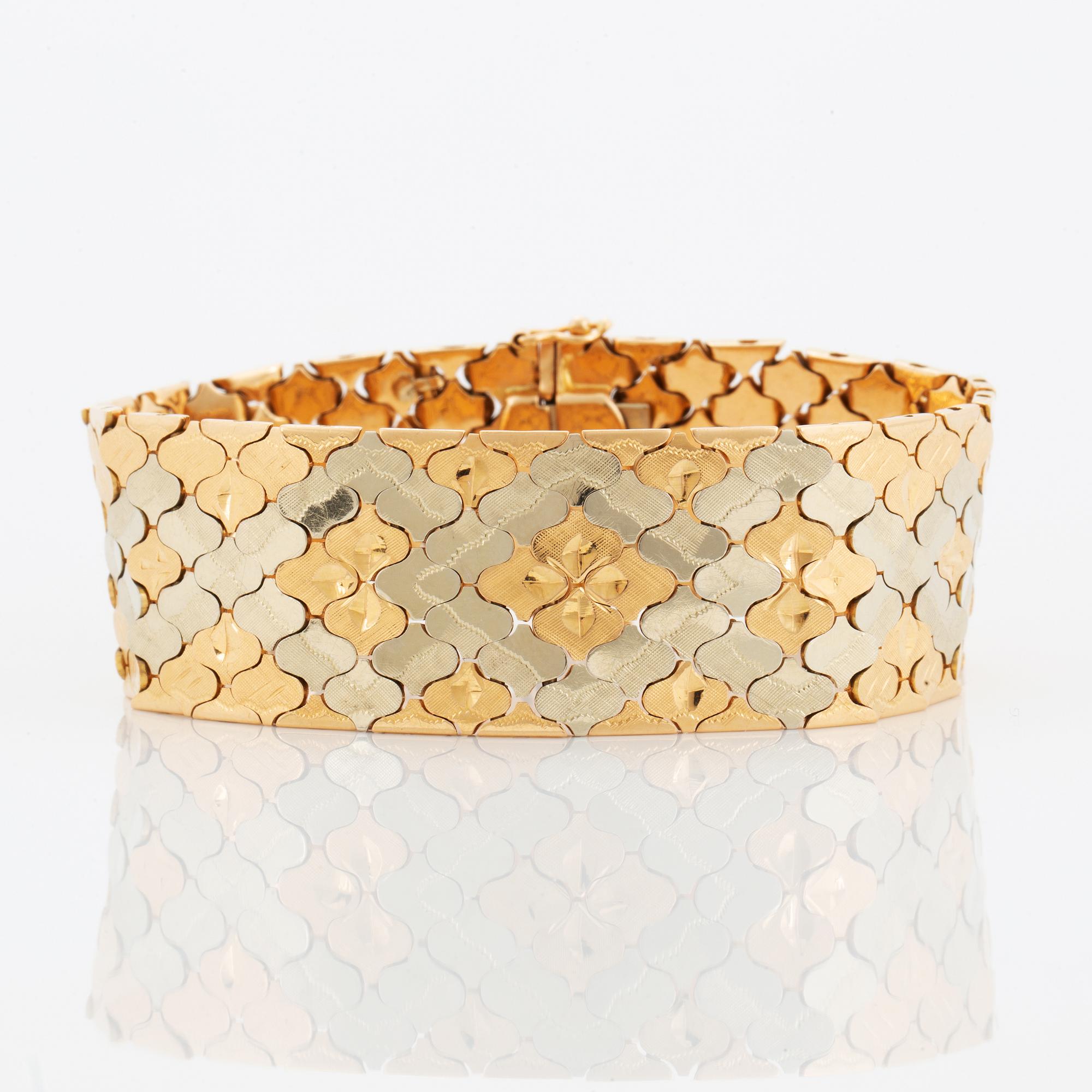 Armband, trefärgat guld, importstämplat.