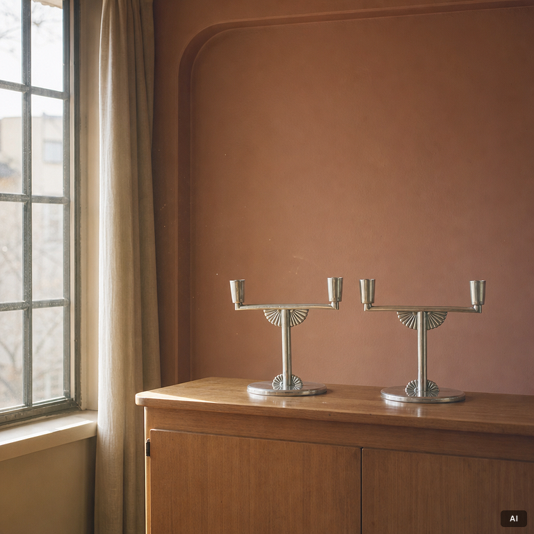 Candle holders a pair, KE & Co. 1935.