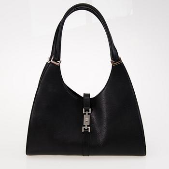 GUCCI Black Leather Jackie O Bag.