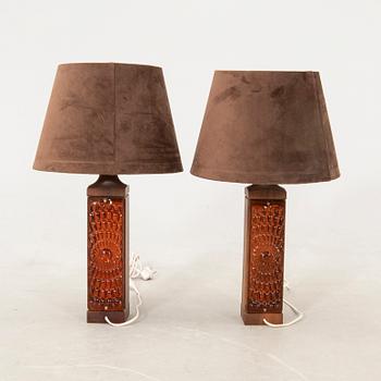 Table lamps a pair 1970s.
