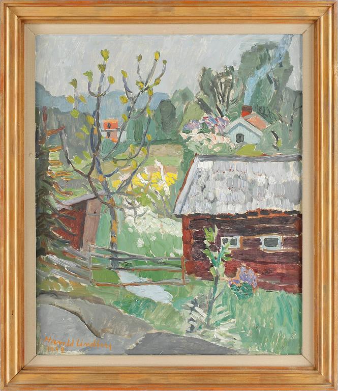 HARALD LINDBERG, olja på pannå, signerad.