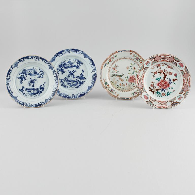 TALLRIKAR, porslin, Kina, 1700-tal.