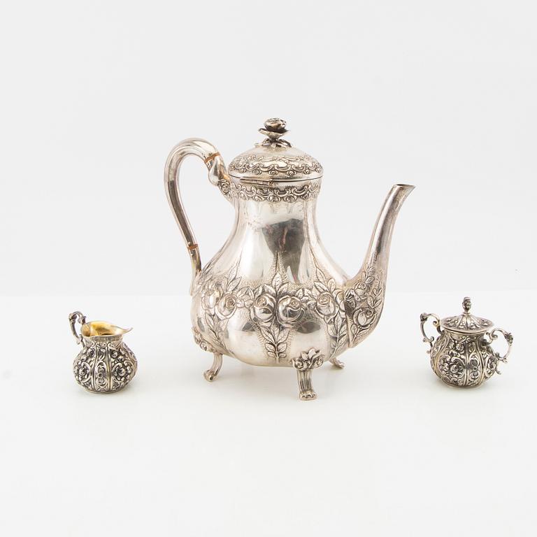 Coffee service, 3 pcs, silver, Swedish import marks, first half/mid-20th century.