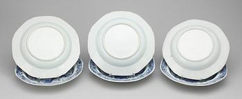 TALLRIKAR, 6 st, porslin, Kina, Qianlong (1736-1796).