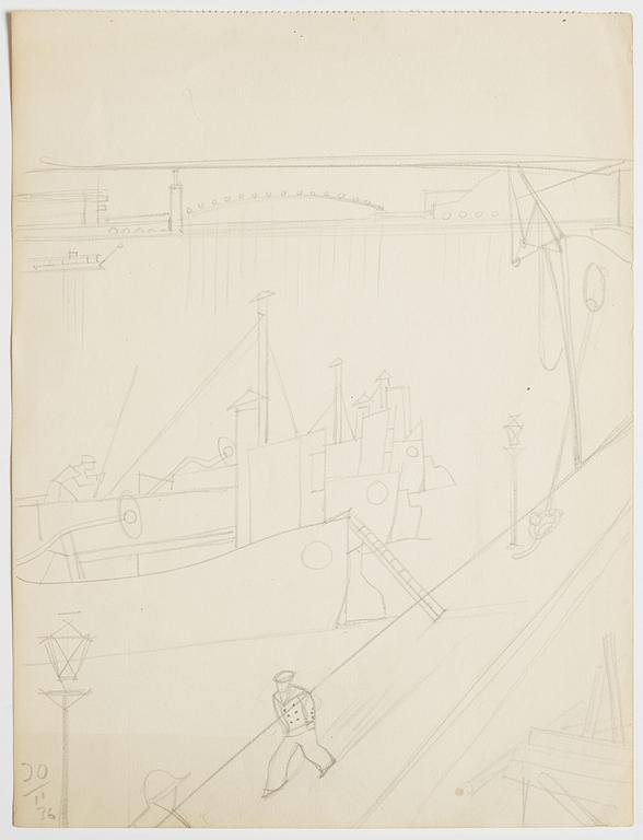 GÖSTA ADRIAN-NILSSON, pencil on paper, unsigned but dated 30/11 -36.