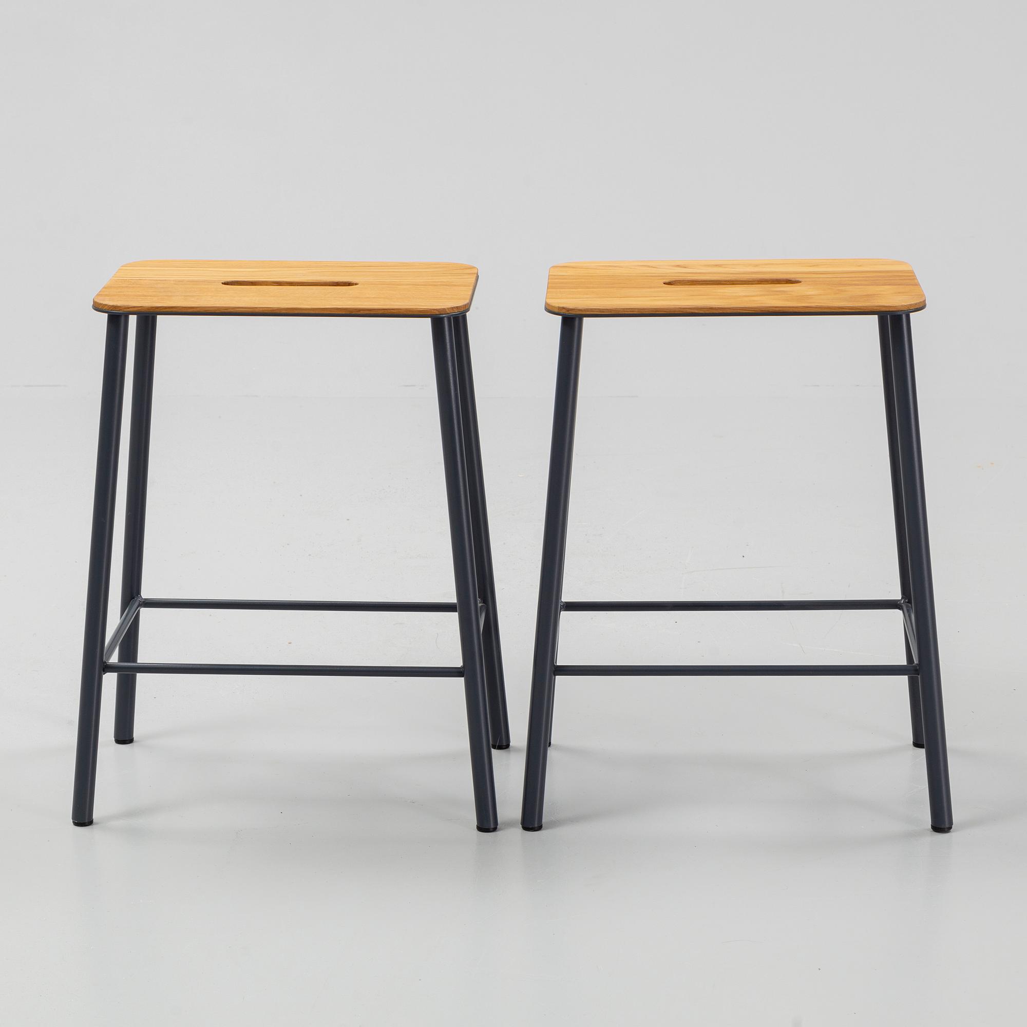 Toke Lauridsen, a pair of oak 'Adam Stool' stools, Frama, Denmark.