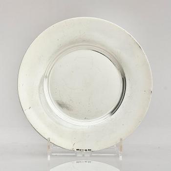 Lennart Larsson Guld AB, a Swedish silver butter box with lid and tray, Jönköping 1974.