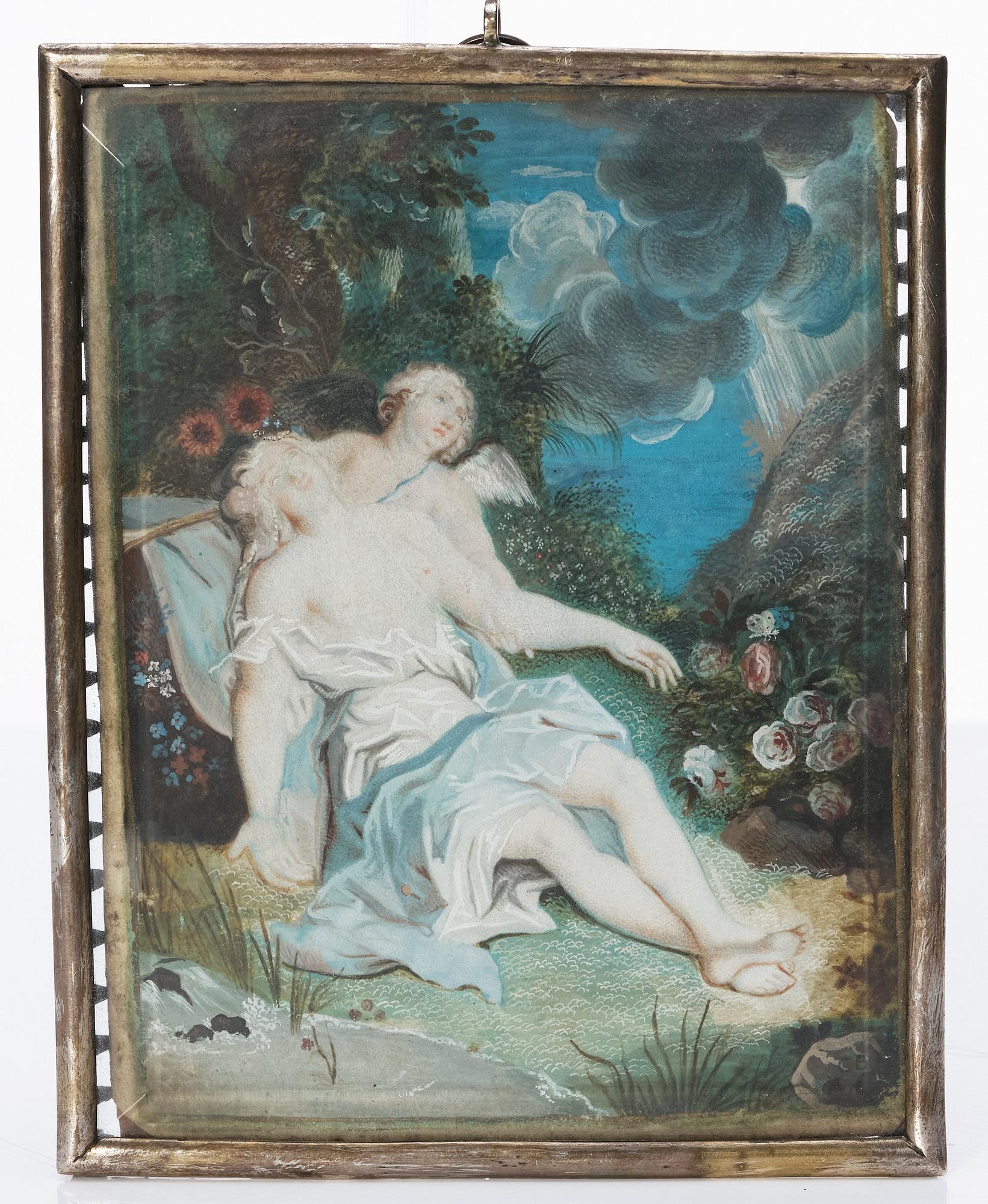 Okänd konstnär, omkring 1700, "Acis och Galatea" och ”Amor och Psyke” (troligen).