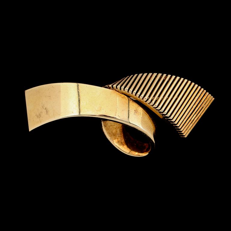 BROSCH, 14K guld. Total vikt ca 9 g.