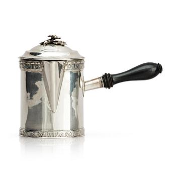 261. Pehr Zethelius, mockakanna/mjölkkanna, silver, Stockholm 1777. Gustaviansk.