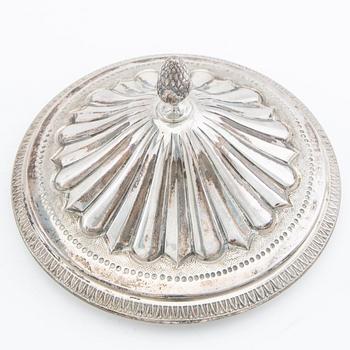 Candy bowl with lid, silver, Swedish import marks, Empire style, early 20th century.