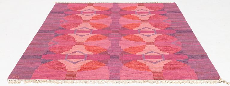 Judith Johansson, a carpet "Rödösund", flat weave, c 275 x 199 cm, signed JJ.