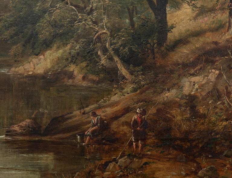Unknown artist, river landscape, 19th century.