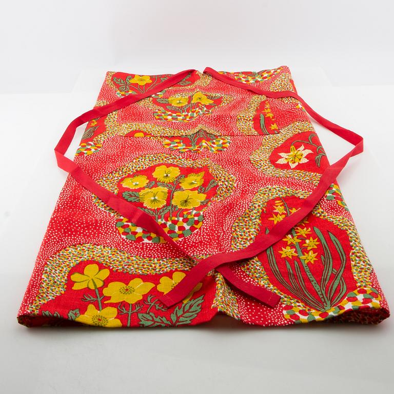 Firma Svenskt Tenn, Svenskt Tenn, waist apron, runner and 4 pcs of coasters, "Catleya Lin" and "Lin Korall".