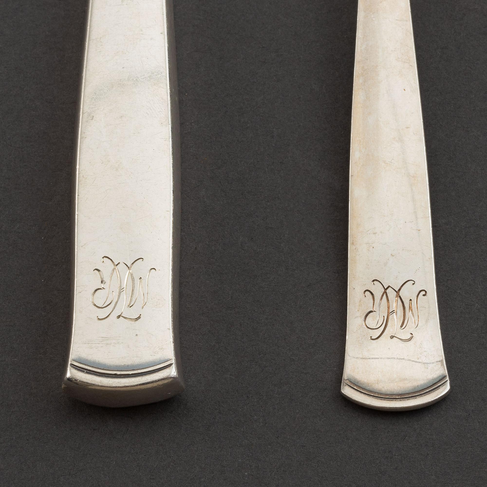 Jacob Ängman, silver cutlery 'Rosenholm' (25 pc), GAB.