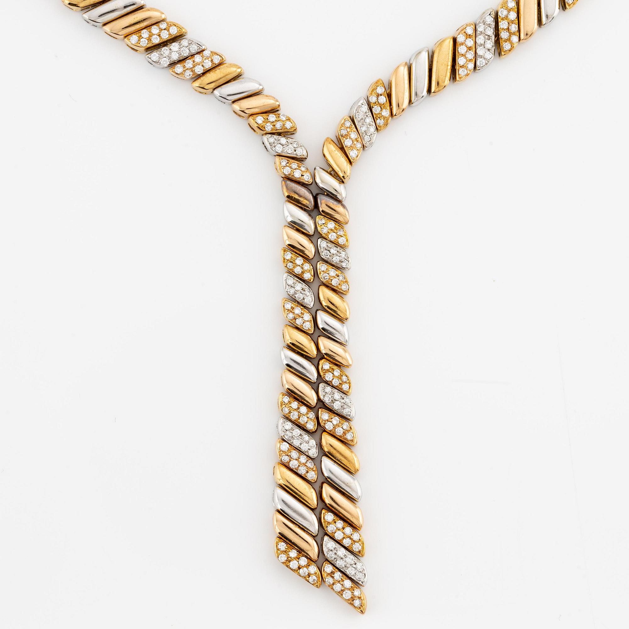 Collier 18K guld med runda briljantslipade diamanter, Damiani.