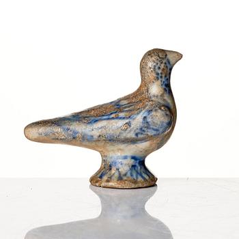 A blue and white glazed ceramic bird, probably Kashan, Persia (Iran) 12th /13th century.