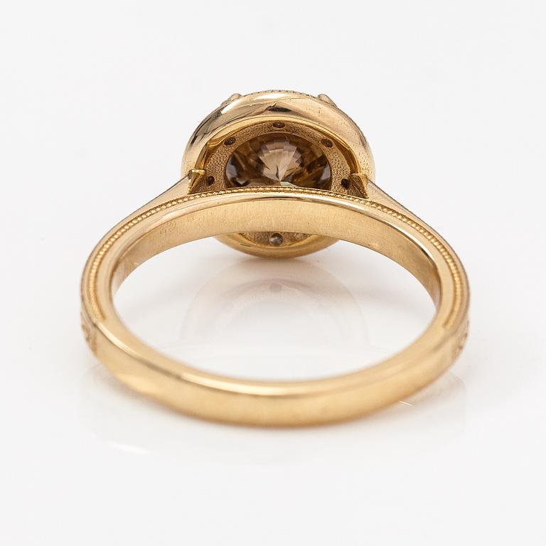 Sormus, 14K kultaa, timantteja n. 1.54 ct yht.