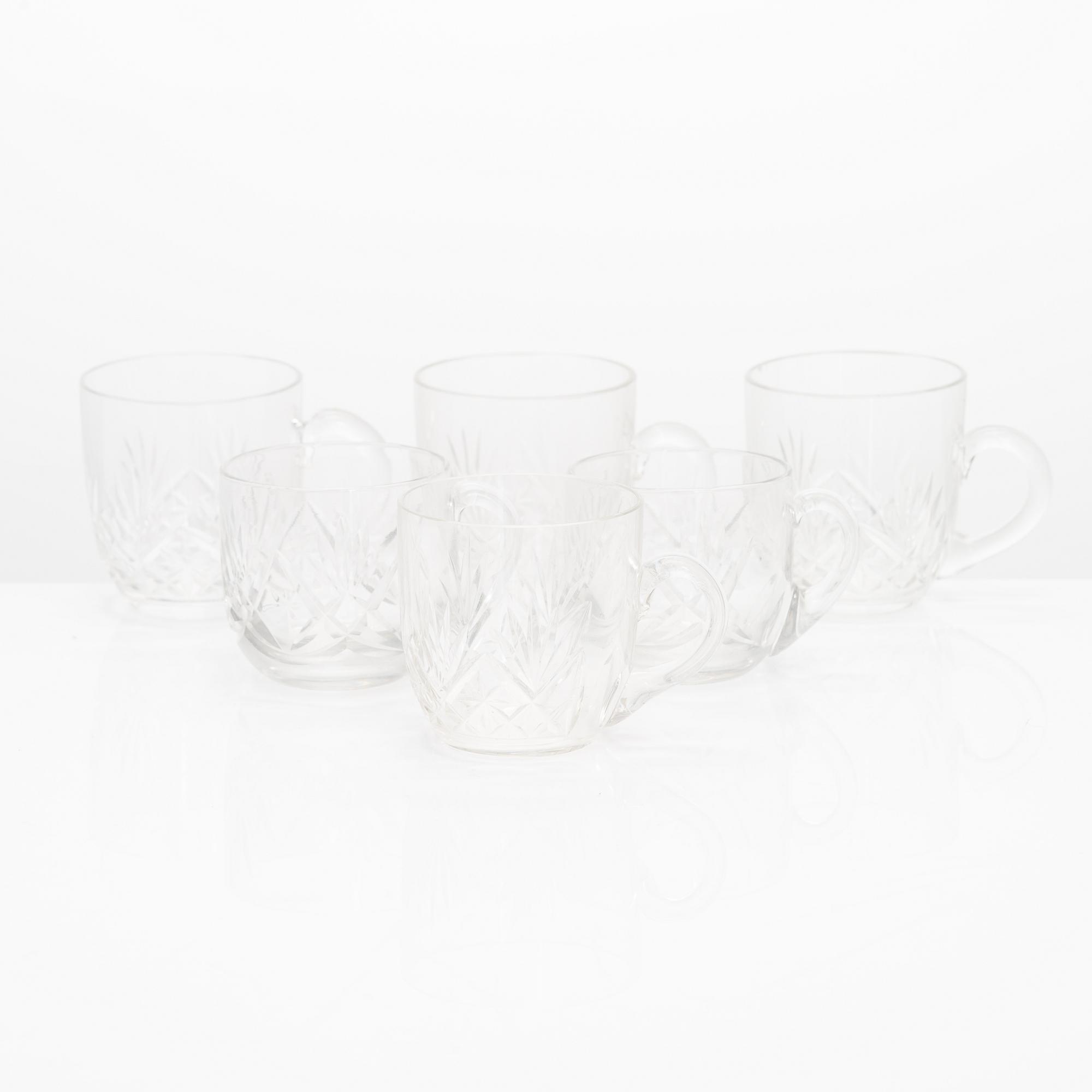 Glasservis, 110 delar, Riihimäen Lasi, Leo-, Yrjö- och Aino-serie, 1900-talets mitt och senare hälft.