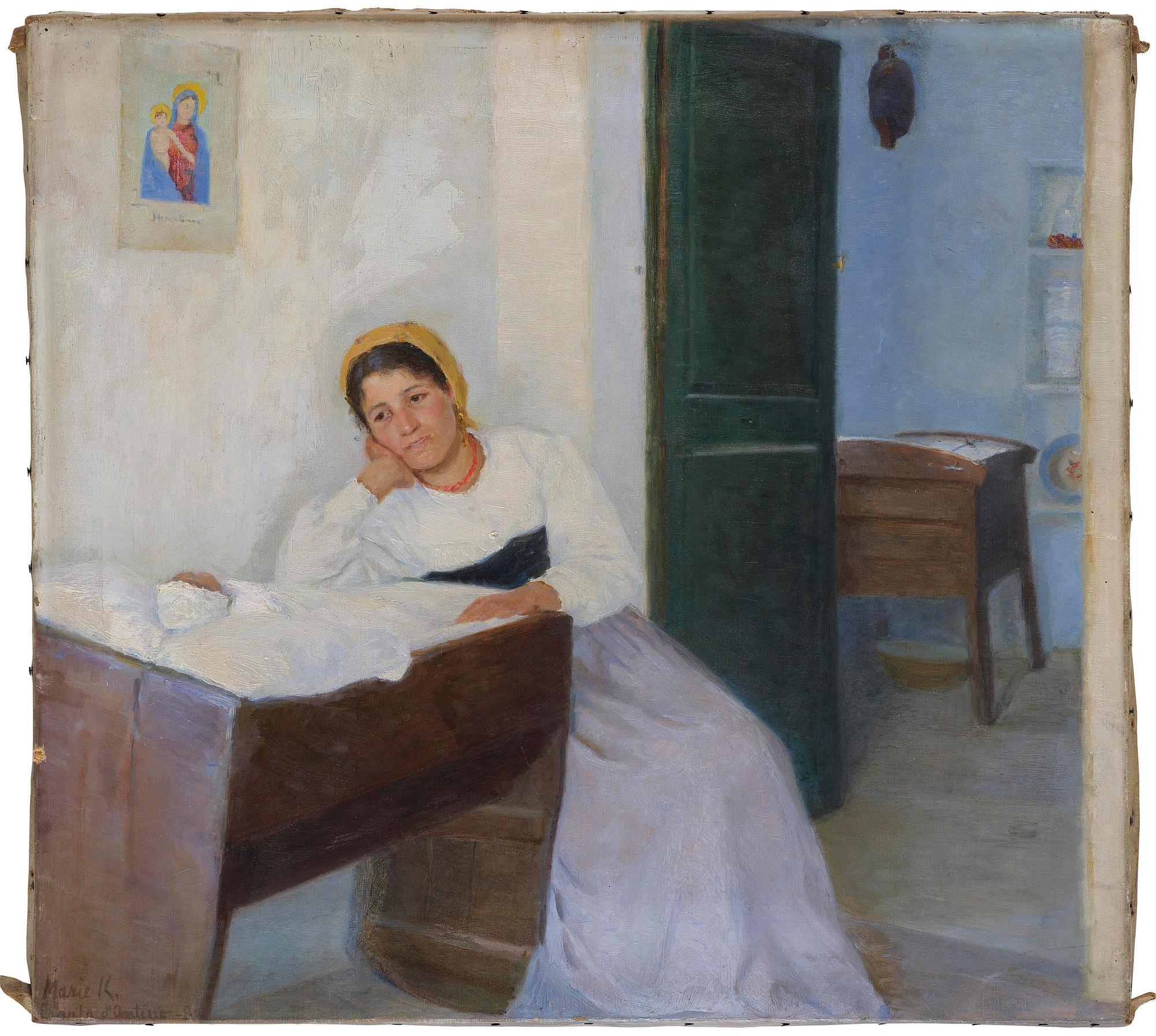 Marie Martha Krøyer, "Italienska med barn" (Modersglädje).