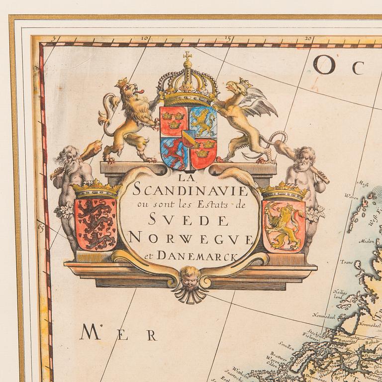 A hand coloured, copper engraved 17/18th century map. Pierre Mariette.