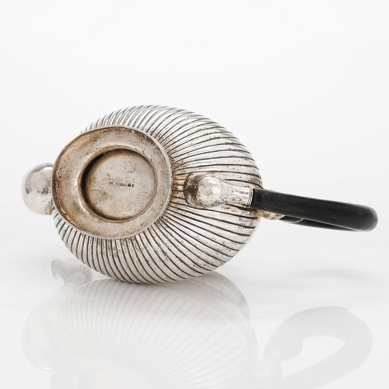A Late-Empire silver teapot, maker's mark of Carl Petter Norlin, Malmö 1830.