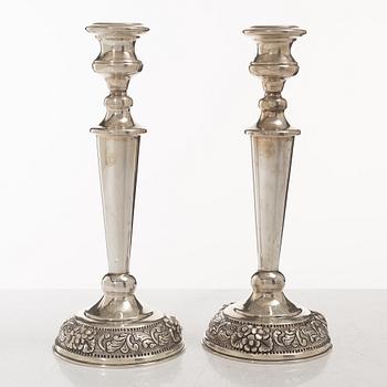 Ljusstakar, ett par, silver, 1900-tal.