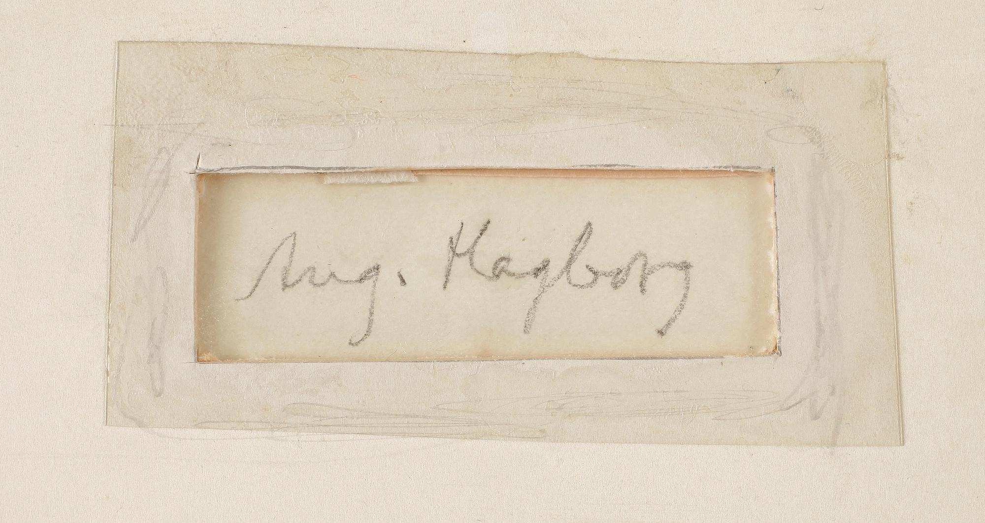AUGUST HAGBORG, 2 st blyertsteckningar, signerade a tergo.