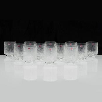 Tapio Wirkkala, an 'Ultima Thule' 14-piece glassware set for Iittala. Designed in 1968.