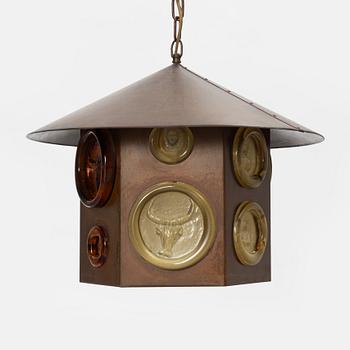 Erik Höglund, a ceiling lamp, Boda Glasbruk, second half of the 20th Century.