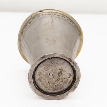 A Swedish silver beaker, mark of JA Starin, Stockholm 1746.