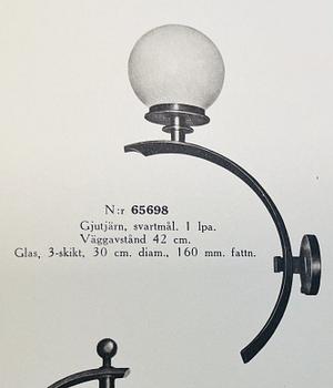 Cebe, a wall lamp, model "65698", Svalöv, 1920s-30s.