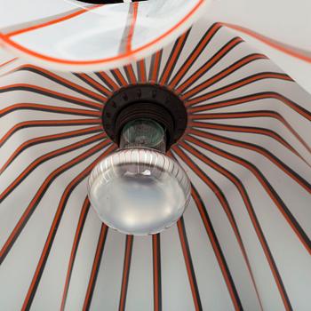 A 1950s glass ceiling light.