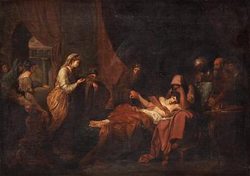 338. Benjamin West Efter, Erasistratus upptäcker Antiochus kärlek för Stratonice.