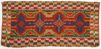 Sled cushion, Rölakan, southwestern Skåne, early 19th century, 115 x 55 cm.