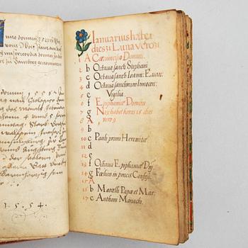 Medieval prayer book, 1523.