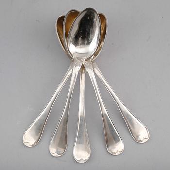 MATSKEDAR, 7 st (5+2), silver, svenska stämplar 1797 samt 1808. Vikt ca 490 g.