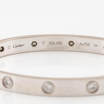 Cartier armband " Love" 18K vitguld med tio runda briljantslipade diamanter.