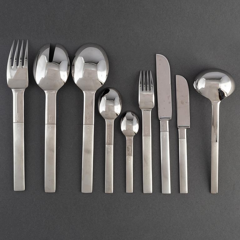 A 71-piece steel 'Nobel' cutlery service by Gunnar Cyrén.