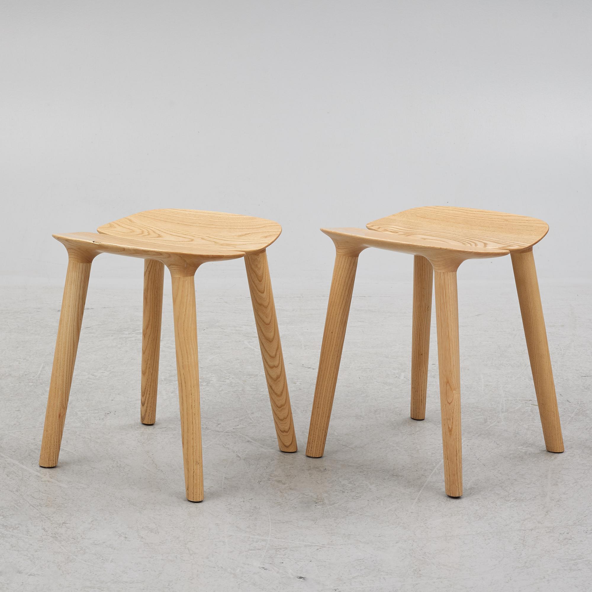 Ronan & Erwan Bouroullec, a pair of stools, "MC3 OSSO", Mattiazzi, Italy, after 2011.