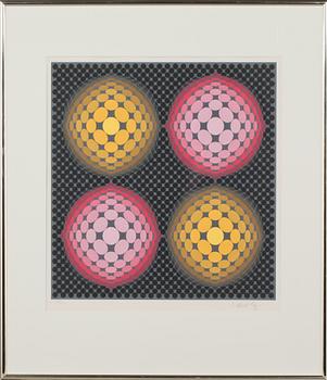Victor Vasarely · VICTOR VASARELY, färglitografi, signerad och numrerad 224/250.