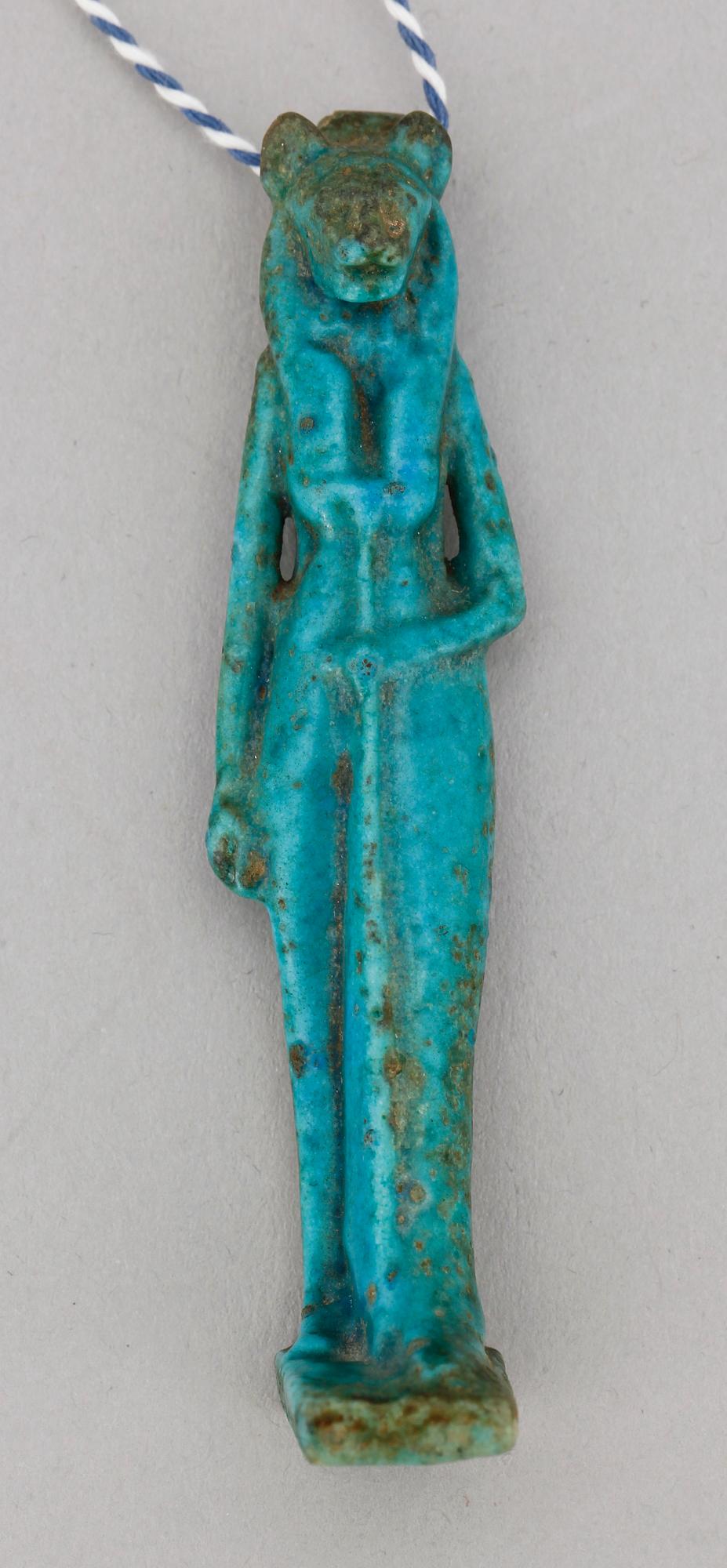 AMULETT, fajans, sentid, Egypten.