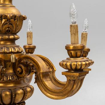 A baroque style chandelier, around 1900.