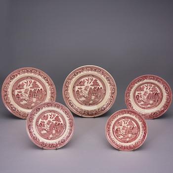 MATSERVIS, "Willow" 87 delar, flintgods, Gustavsberg 1940-1958.