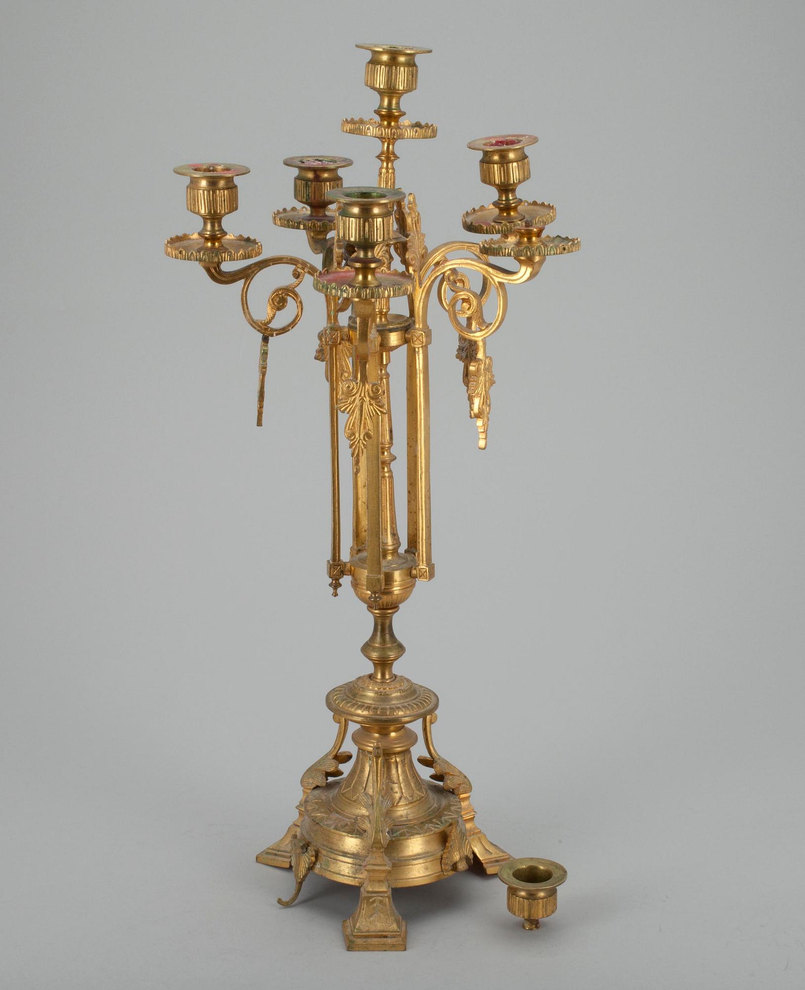 KANDELABER, förgylld brons, Ryssland 1800-talets slut.