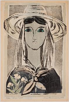 PAUL RENE GAUGUIN, träsnitt, signerad och numrerad 101/260 tiré par l'artiste, daterad 1962.