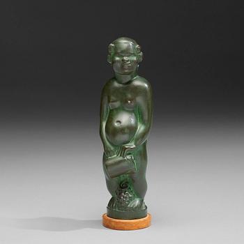 455. NILS FOUGSTEDT, skulptur, grönpatinerad brons, 1920-tal. Signerad.