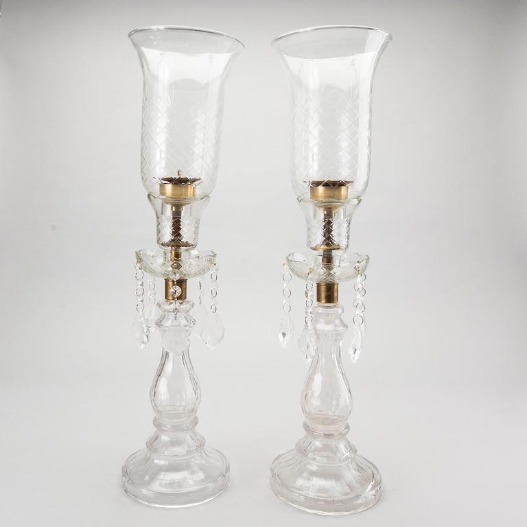 A pair of candel holders, 20th century.