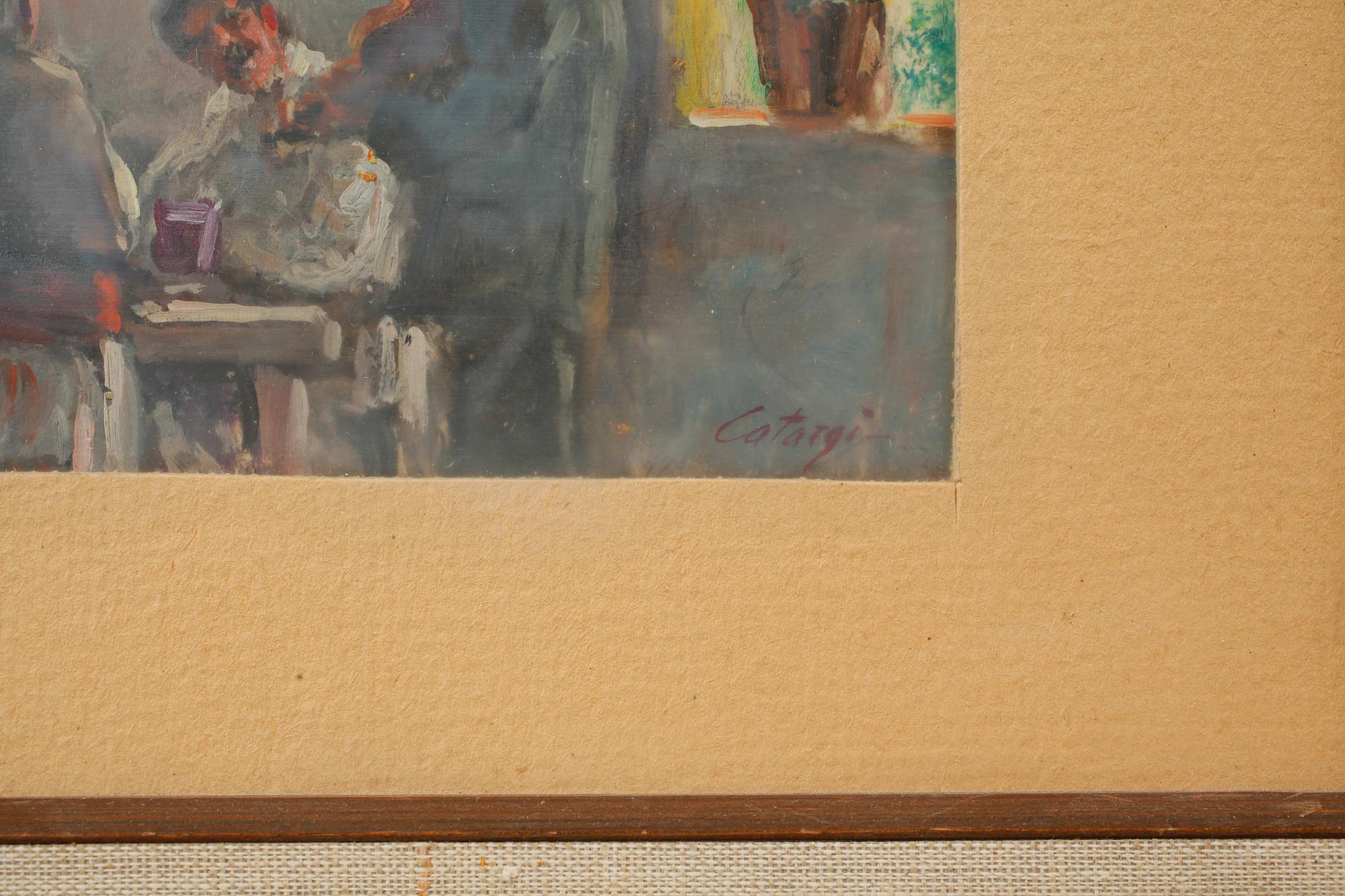 GEORGE CATARGI, olja på papper, signerad.