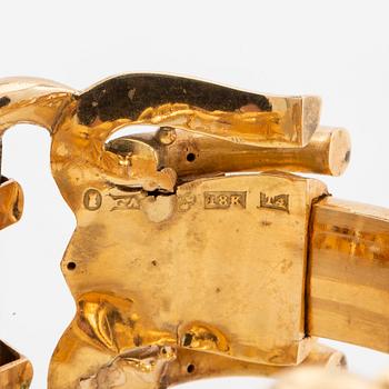 Armband 18K guld med emalj och rosenslipade diamanter, sannolikt Gustaf Adolf Cedergren Stockholm 1849.